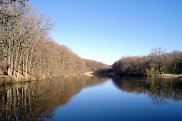 Prachtig Landschap Met Bomen Rivier — Stockfoto