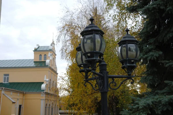 Street Lamp Fond Old Town — стоковое фото