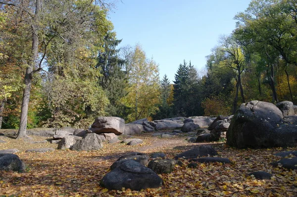 Beautiful Autumn Landscape Big Rocks Trees —  Fotos de Stock
