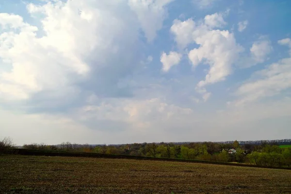 Hermoso Paisaje Rural Con Campo Soleado Día Primavera —  Fotos de Stock