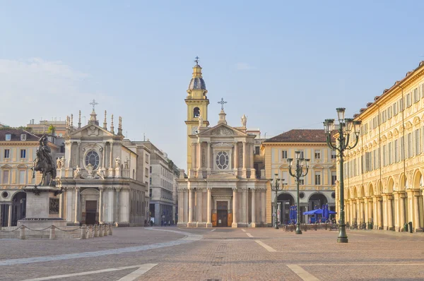 Piazza San Carlo Turin — Stock Photo, Image