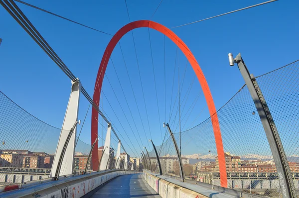 Pedestrian bridge Turin — Stock Photo, Image