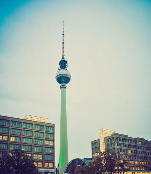 Televizní věž, Berlín retro vypadat — Stock fotografie