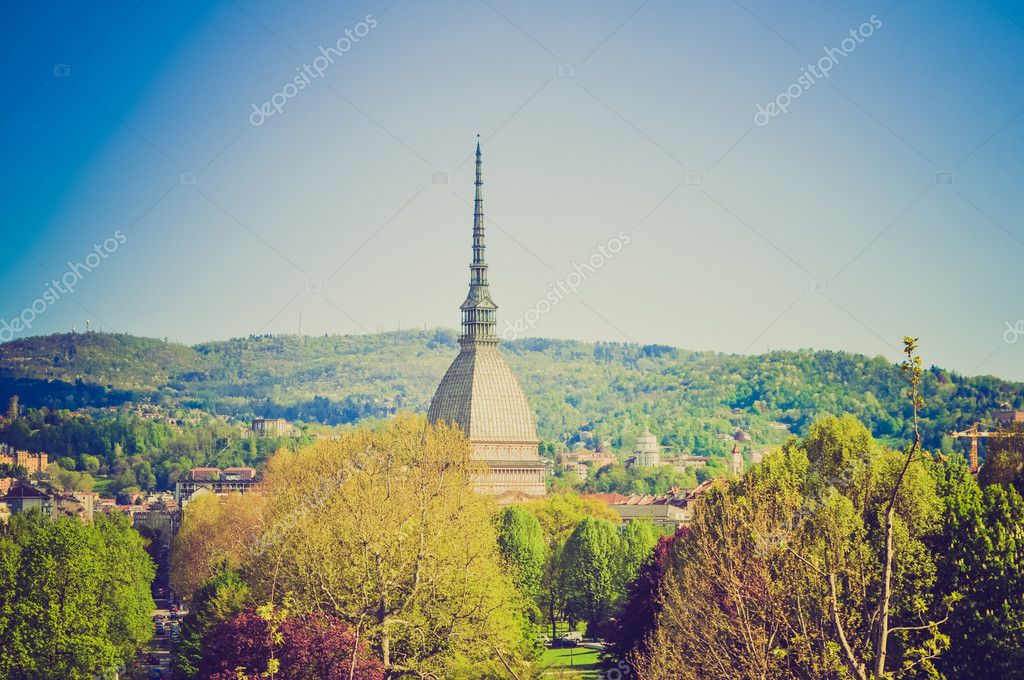 Mole Antonelliana Turin retro look Stock Photo by ©scrisman 30990183