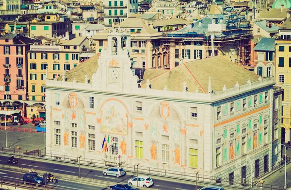 Palazzo San Giorgio, Genoa retro look — Stock Photo, Image