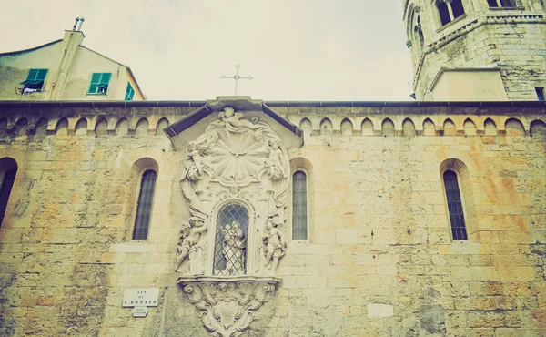 圣多纳教堂、 热那亚复古外观 — 图库照片