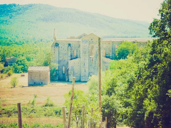 San Galgano Abtei Retro-Look — Stockfoto