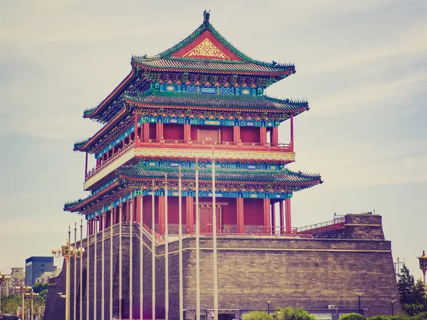 Himmelska fridens torg i peking retro titta — Stockfoto