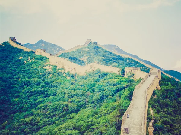 Wielki Mur Chiński w stylu retro — Zdjęcie stockowe