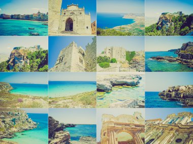 Sicilya, İtalya retro görünümlü