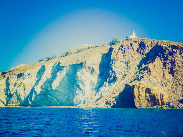 Akrotiri in Greece retro look