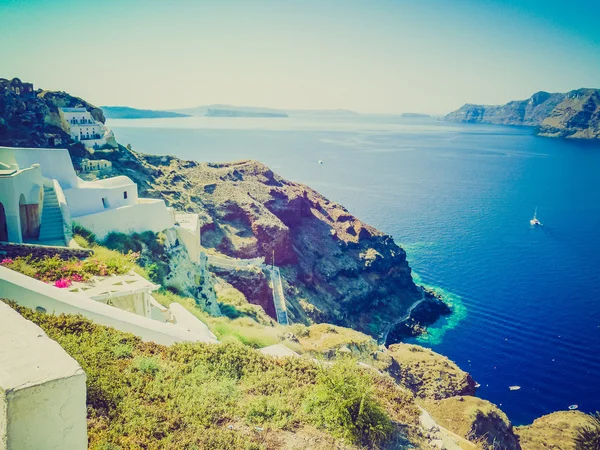 Oia Ia in Greece retro look — Stock Photo, Image