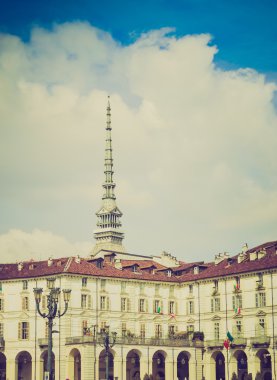 Piazza vittorio, turin retro görünüm