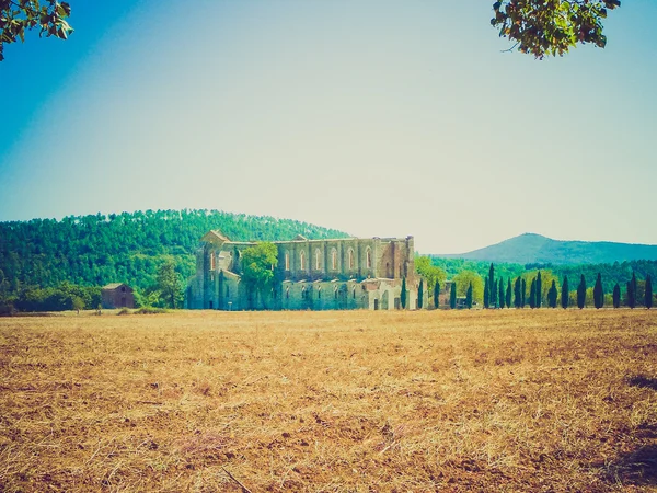 Abbazia di San Galgano dall'aspetto retrò — Foto Stock