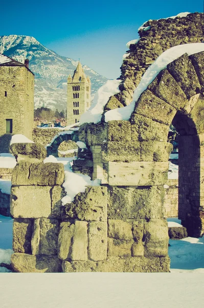 Roman Theatre, Aosta retro looking — Stock Photo, Image