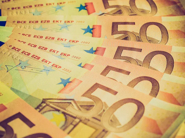 Euro Not retro görünümlü — Stok fotoğraf