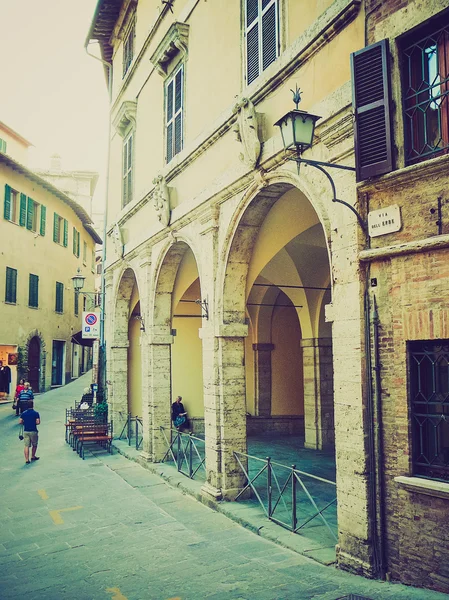 Montepulciano, İtalya retro görünümlü — Stok fotoğraf