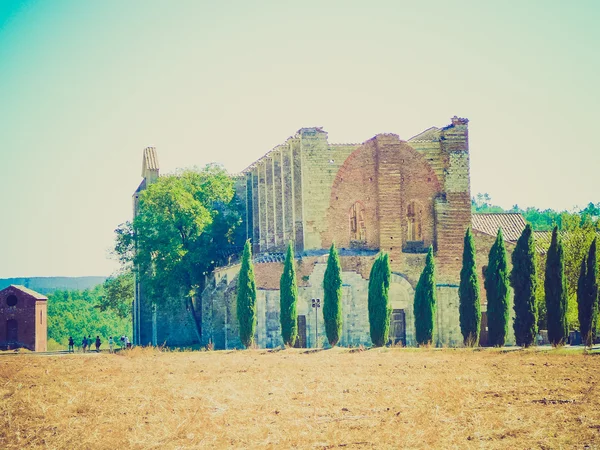 Ретро-взгляд на аббатство Сан-Галгано — стоковое фото