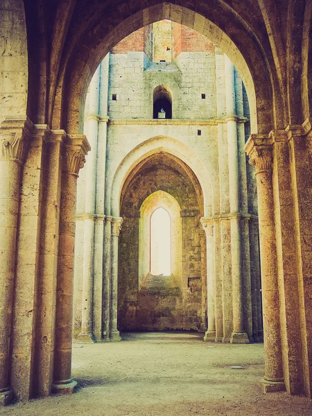 San Galgano Abbey retro looking — Stock Photo, Image