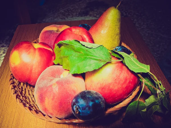 Natürmort meyve retro görünümlü — Stok fotoğraf