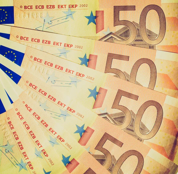 Euro nota retrò cercando — Foto Stock