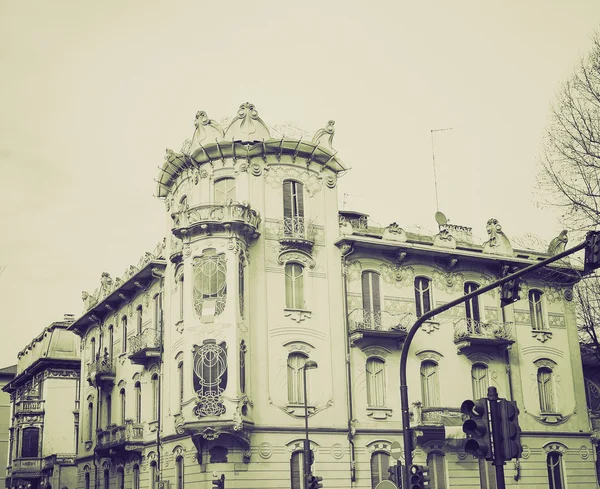 Vintage sepia Casa Fleur, Turin — Stock Photo, Image