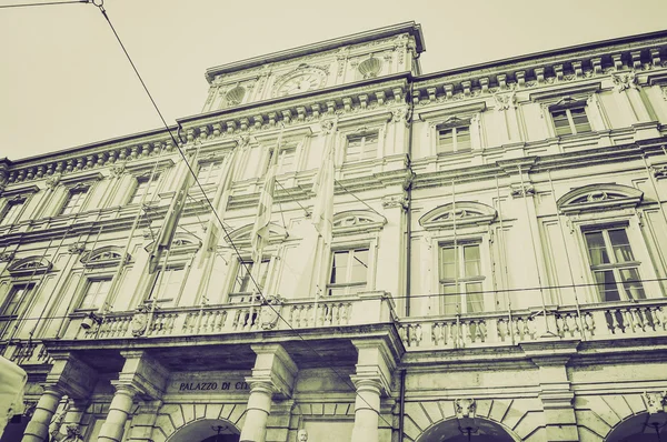 Vintage sépia Palazzo di Citta Turin — Photo