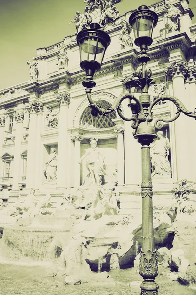 Vintage sepia Trevi Fountain, Rome — Stock Photo, Image
