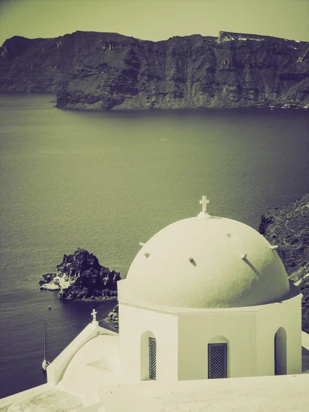 Vintage sepia Therasia in Greece — Stock Photo, Image