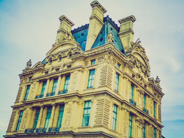 Retro terlihat Louvre Paris — Stok Foto