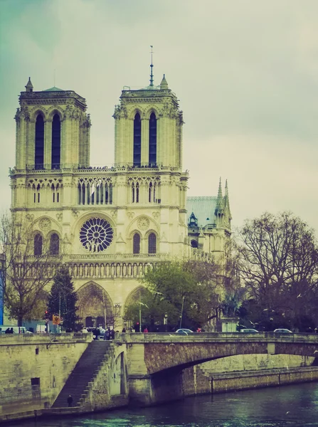 Look retrò Notre Dame Parigi — Foto Stock