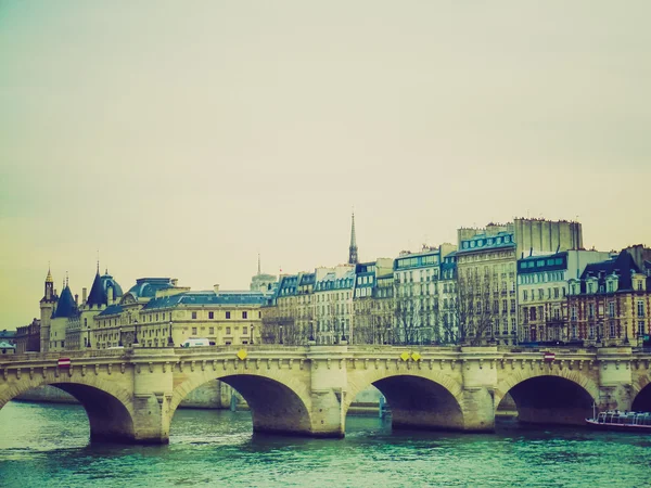 Retro görünüm Ile de la cite paris — Stok fotoğraf