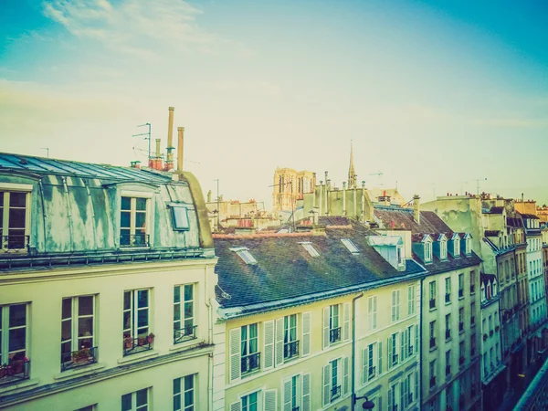 Retro look Notre Dame Paris — Stock Photo, Image