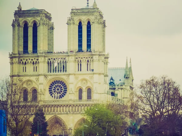 Retro look Notre Dame Paris — Stock Photo, Image