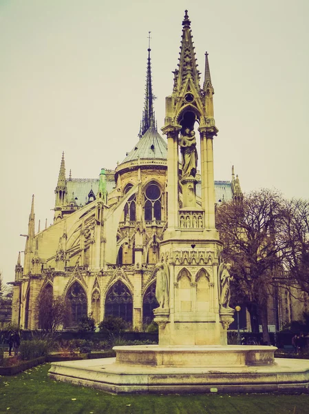 Rotro look Notre Dame Paris — стоковое фото