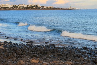 İspanyol Kanarya Adası Lanzarote beach