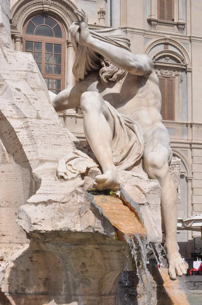 Fontana of the Four Rivers in Rome — Stock Photo, Image