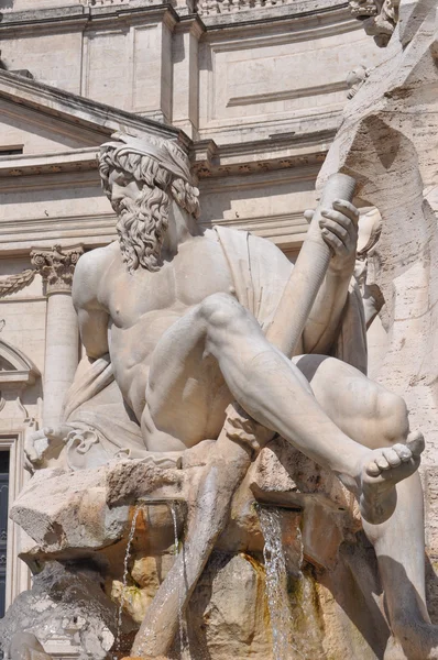 Fontana van de vier rivieren in rome — Stockfoto