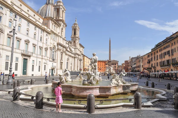 Fontana of the Four Rivers in Rome — Stock Photo, Image