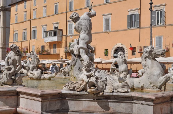 Fontana czterech rzek w Rzymie — Zdjęcie stockowe