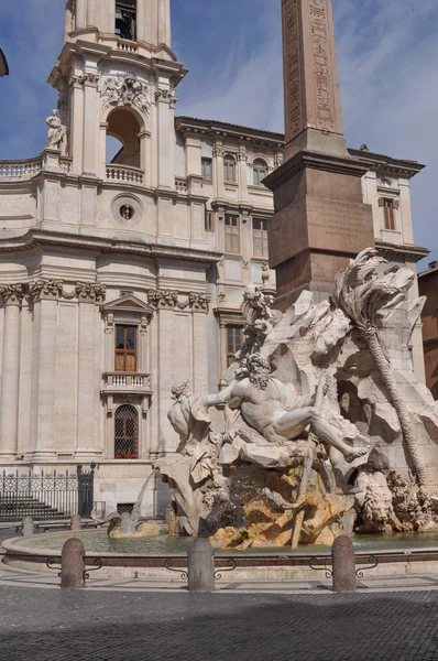 Fontana of the Four Rivers in Rome — Stock Photo, Image