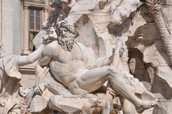 Fontana dei Quattro Fiumi a Roma — Foto Stock