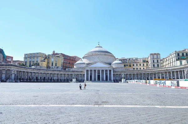 Naples Italy Circa August 2020 Piazza Del Plebiscito Square — 图库照片