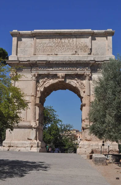 Roma Itália Circa Agosto 2020 Arco Romano Antigo Tito — Fotografia de Stock