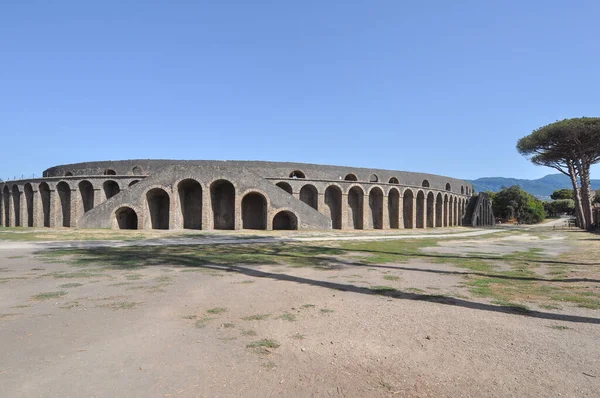 Ruinerna Amfiteatern Den Antika Romerska Staden Pompeji Begravda Vulkanisk Aska — Stockfoto