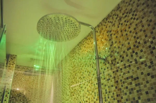 Shower Green Led Light Mosaic Tiles — Foto de Stock