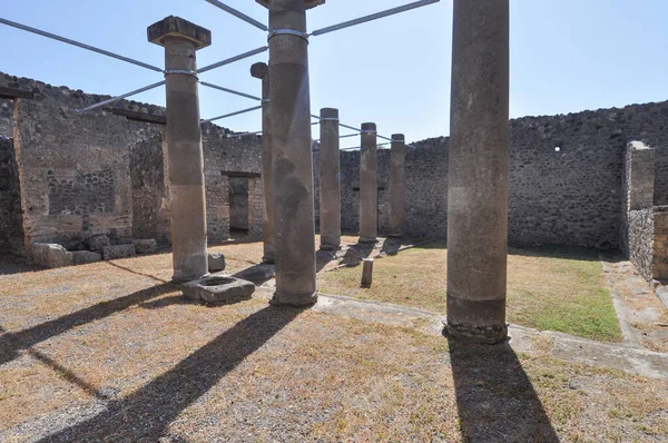 Ruínas Sítio Arqueológico Antiga Cidade Romana Pompeia Enterrada Sob Cinzas — Fotografia de Stock