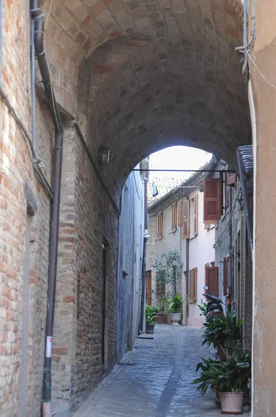 Vista Ciudad Recanati Italia — Foto de Stock