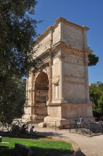 Ancient Roman Arch Titus Rome Italy — 图库照片