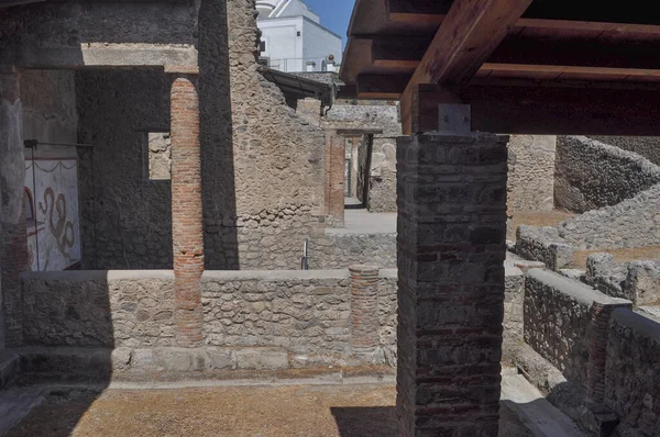 Pompeii Antik Roma Şehrindeki Arkeolojik Alanın Kalıntıları Talya Nın Pompeii — Stok fotoğraf